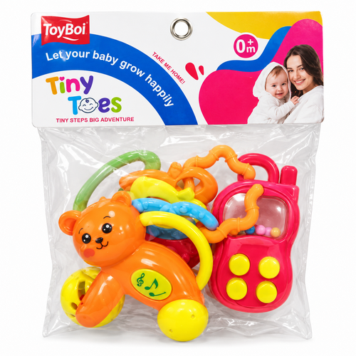 3-Piece Baby Rattle Set | Colorful Infant Rattles & Sensory Toys