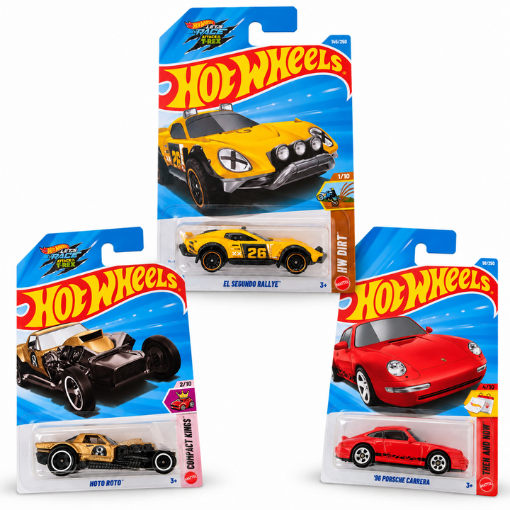 Set of 3 Hot wheels [HW 472] - EL Segundo Rallye, Hoto Roto, '96 Porsche Carrera