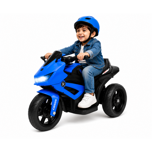 Mee Mee Parental & Self Control | Mee Mee Dashy Electric Bike for Kids - LED Headlights, Bluetooth Music, Foot Accelerator, Large Capacity Battery |  Blue