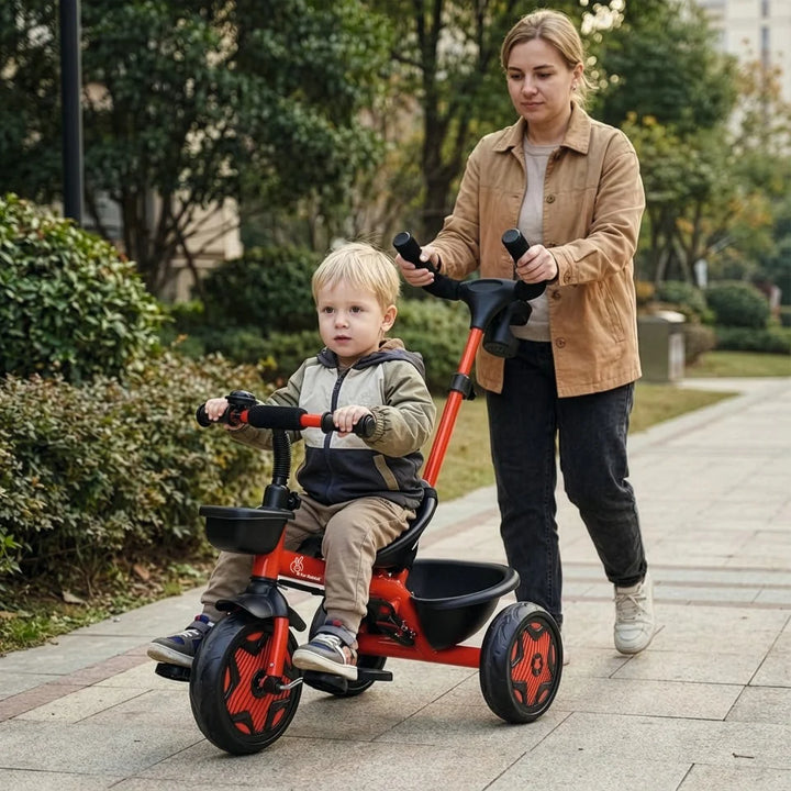 R for Rabbit Tiny Toes R20 Ace Baby Tricycle – Cherry Red | Adjustable Parental Control | EVA Wheels & Plug-and-Play Assembly