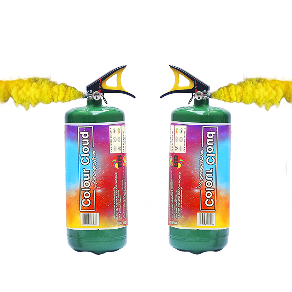Set of 2 Premium Holi Non-Toxic Color Cylinders - 4 Kg Each | High Density & Vibrant Holi Powder | Assorted Colours & Prints