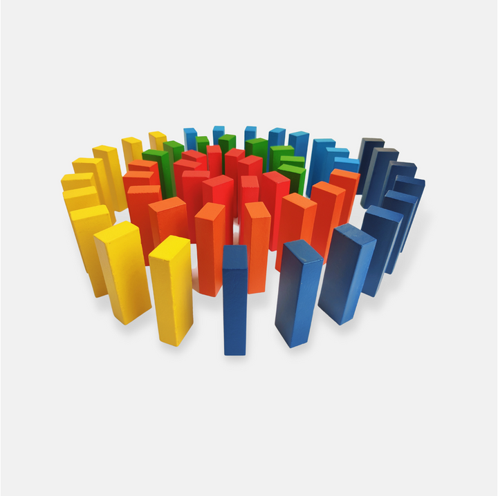 Colored Wooden Domino Blocks Set