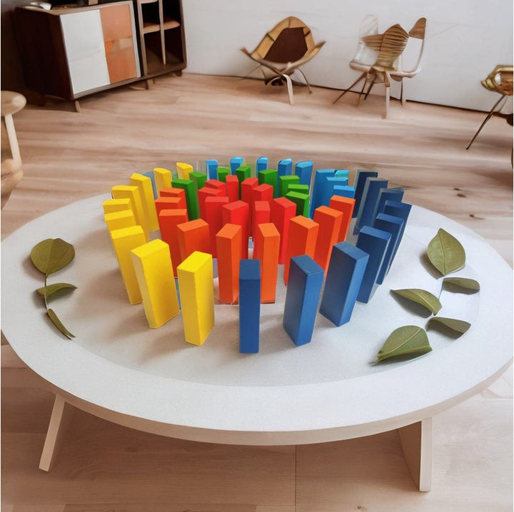 Colored Wooden Domino Blocks Set