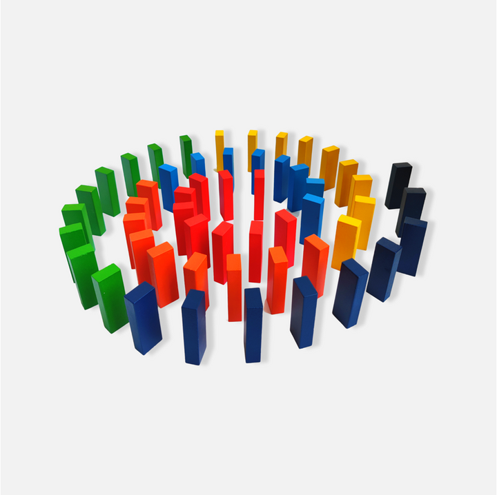 Colored Wooden Domino Blocks Set