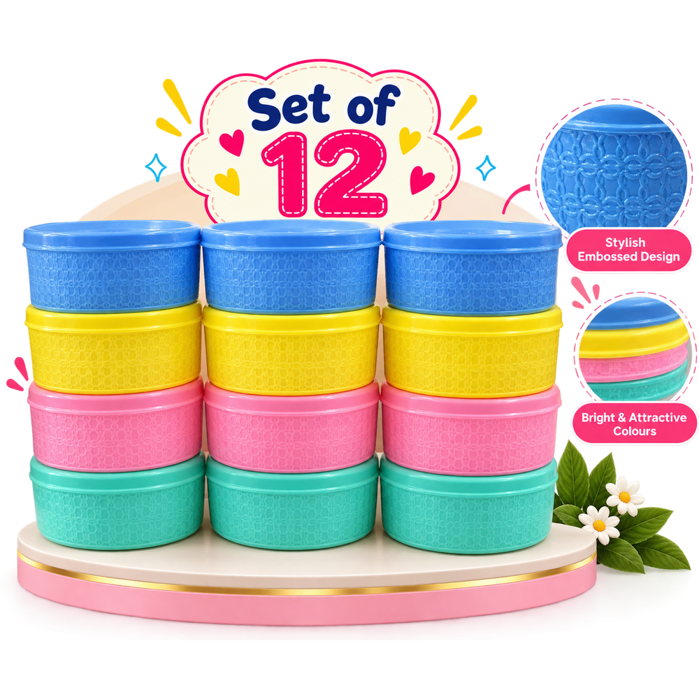 Set of 12 Colorful Big-Size Lunch Boxes - Kanjak Gift Boxes | Kanjak Special