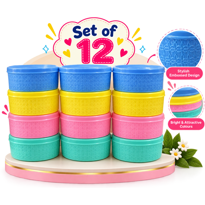 Set of 12 Colorful Big-Size Lunch Boxes - Kanjak Gift Boxes | Kanjak Special