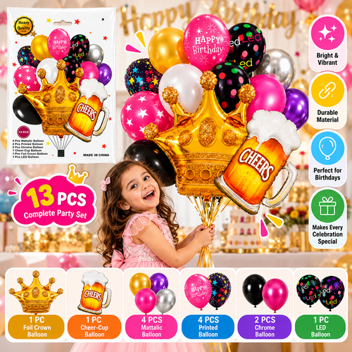 13 Pcs Decoration Foil Balloon Set