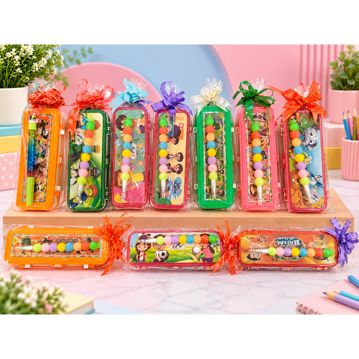 Set of 10 Double-Sided Boxes with Lid Pencils in Assorted design and Colour | Kanjak Gifts | Kanjak Special