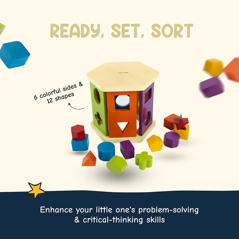 Hexa Cube Colours & Shape Sorting (1-3 Years)