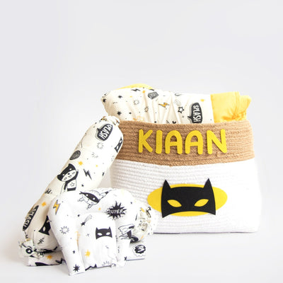 Personalised Superbaby - Organic Bedding Gift Basket - COD Not Available