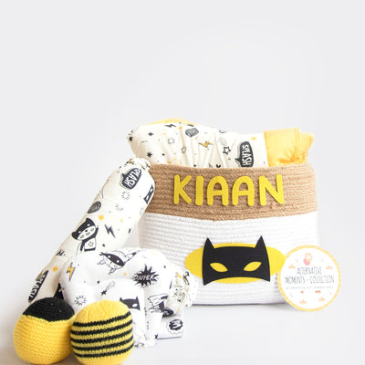 Personalised Superbaby - Organic Bedding Gift Basket (Collective) - COD Not Available