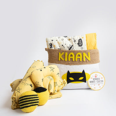 Personalised Doodle Stars - Organic Bedding Gift Basket (Collective) - COD Not Available