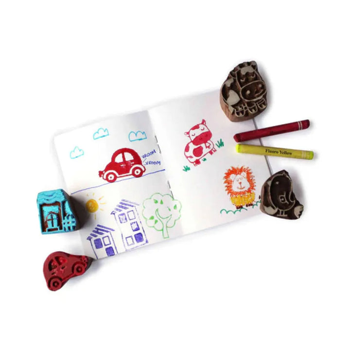 Shumee Monster Theme 6 Wooden Stamps Set (3-8 Years)