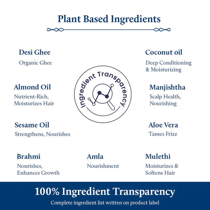 Blue Nectar Baby Hair Oil with Ghee for Nourishment and Baby Hair Growth (18 Herbs) - 100ml