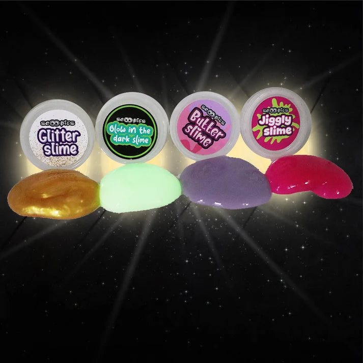 Scoobies Uni GooGoo Slime Set (Pink) – 4 Slimes + 20 Unicorn Dawdlers | Creative Sensory Play