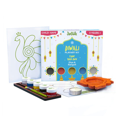 DIY Diwali Playart Kit with Diya, Rangoli Card, Tealight Candle and More