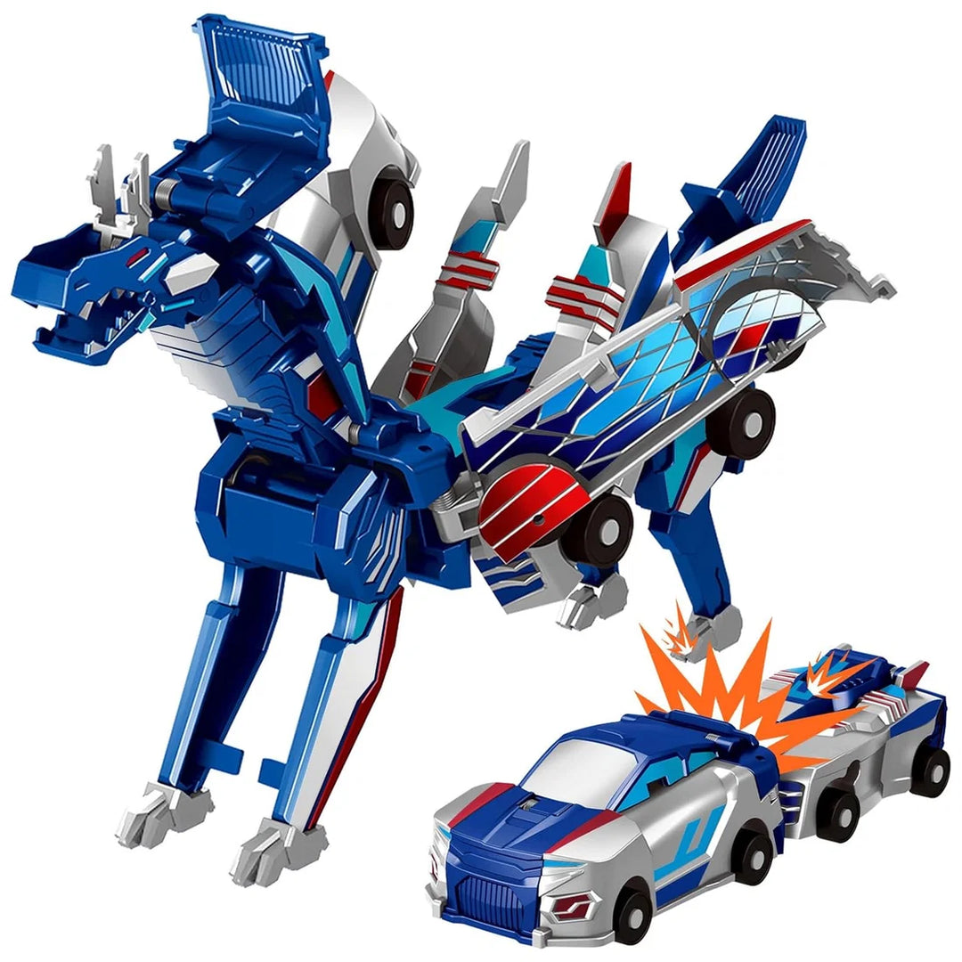 Kidology 2-in-1 Magnetic Transforming Car to Dragon Toy – Creative Transforming Vehicle
