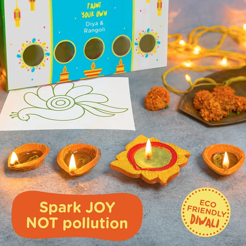 DIY Diwali Playart Kit with Diya, Rangoli Card, Tealight Candle and More