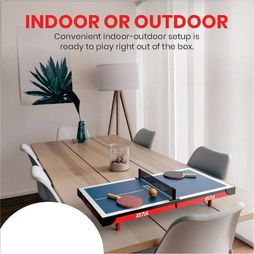 STAG ICONIC Super Mini Table Tennis Table - Portable Set with Rackets & Balls (9 Years till Grown Ups)