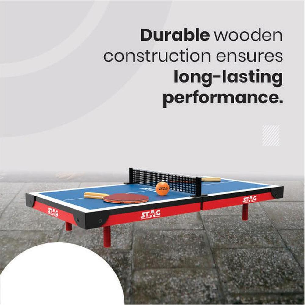 STAG ICONIC Super Mini Table Tennis Table - Portable Set with Rackets & Balls (9 Years till Grown Ups)