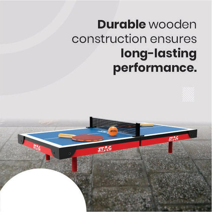 STAG ICONIC Super Mini Table Tennis Table - Portable Set with Rackets & Balls (9 Years till Grown Ups)