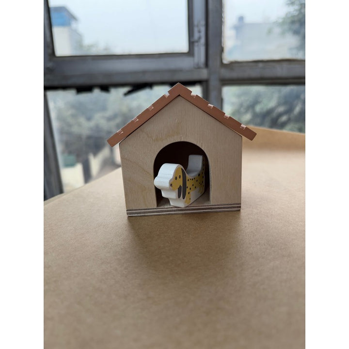 Luxury Wooden Dollhouse with Dog House, Furniture, Accessories & Custom Wallpapers (3-7 Years)