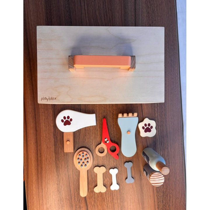 11 Pieces Wooden Pet Grooming Play Set (3-6 Years)