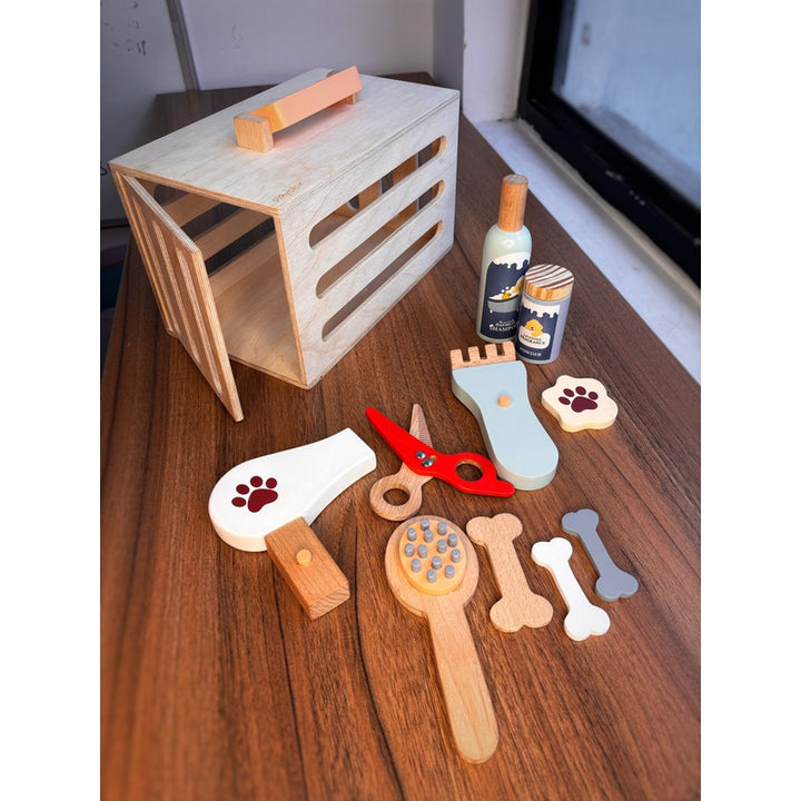 11 Pieces Wooden Pet Grooming Play Set (3-6 Years)