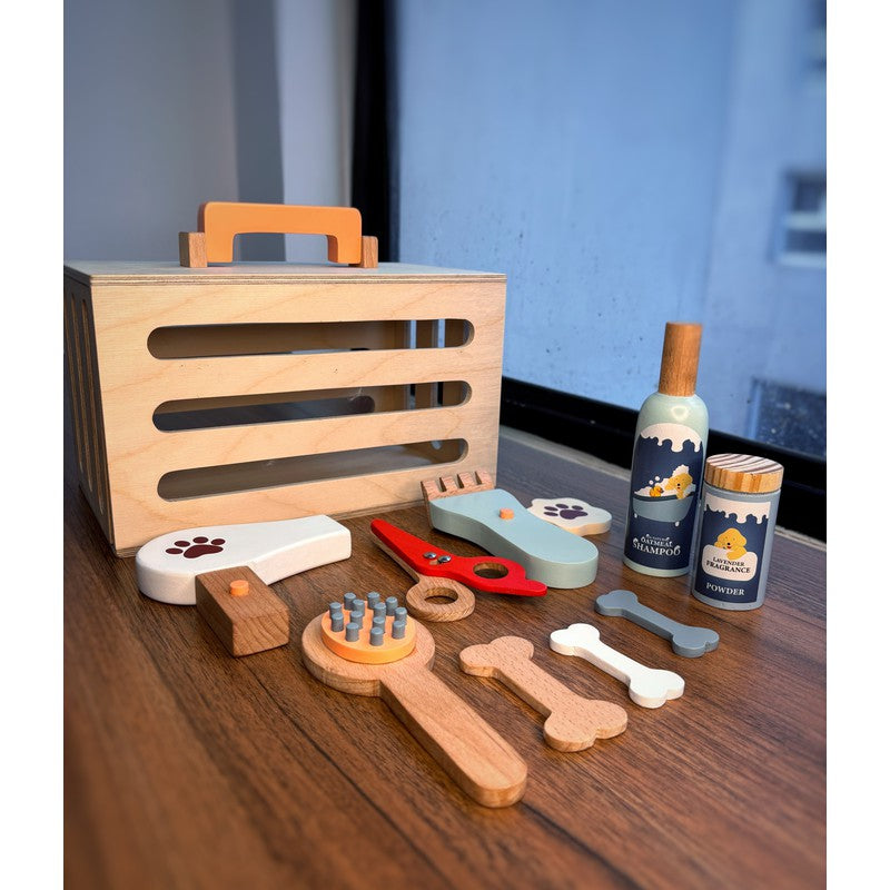 11 Pieces Wooden Pet Grooming Play Set (3-6 Years)