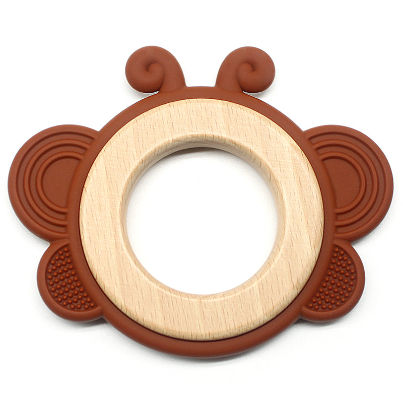 Wooden Butterfly Baby Teether with BPA-Free | Assorted Colours (6-12 Months)