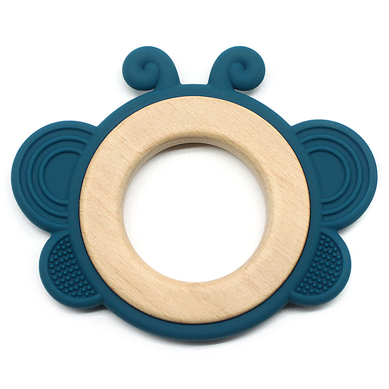 Wooden Butterfly Baby Teether with BPA-Free | Assorted Colours (6-12 Months)