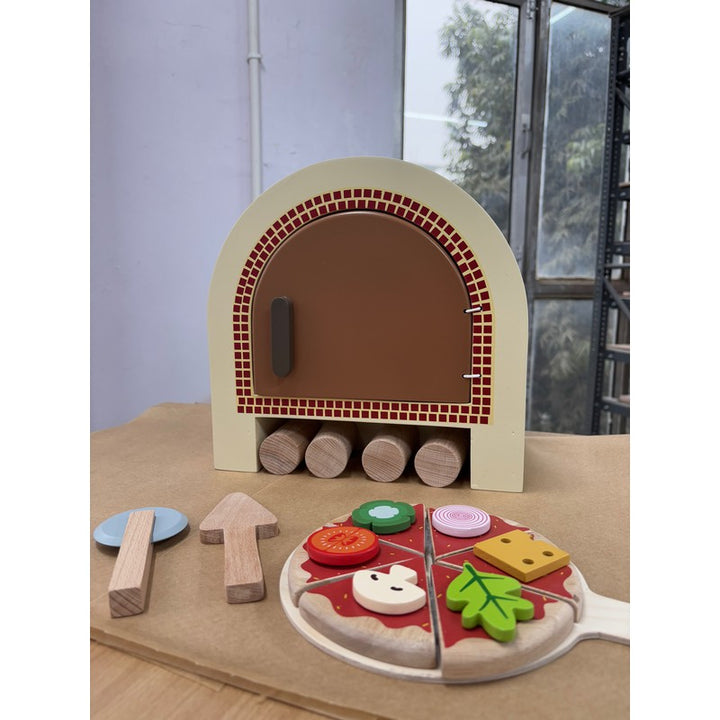 15 Pieces Wooden Pizza Oven Playset (3-6 Years)