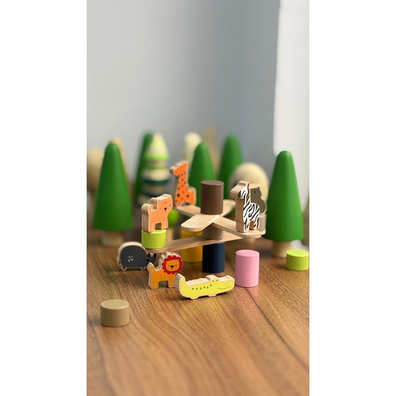 Wooden Zoo Tower Stacking Toy (3-5 Years)