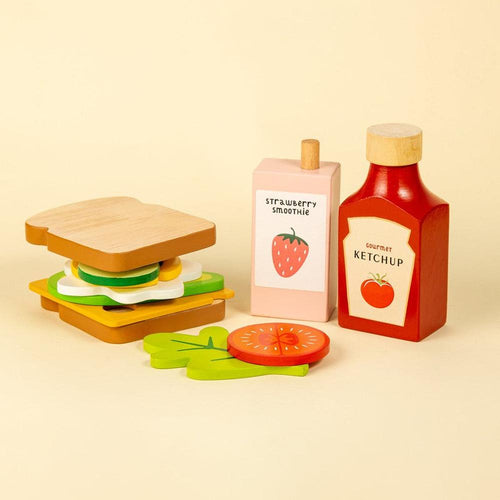 Playbox Wooden Toasty House - 13 Pieces Pretend Play Breakfast Set (3-7 Years)