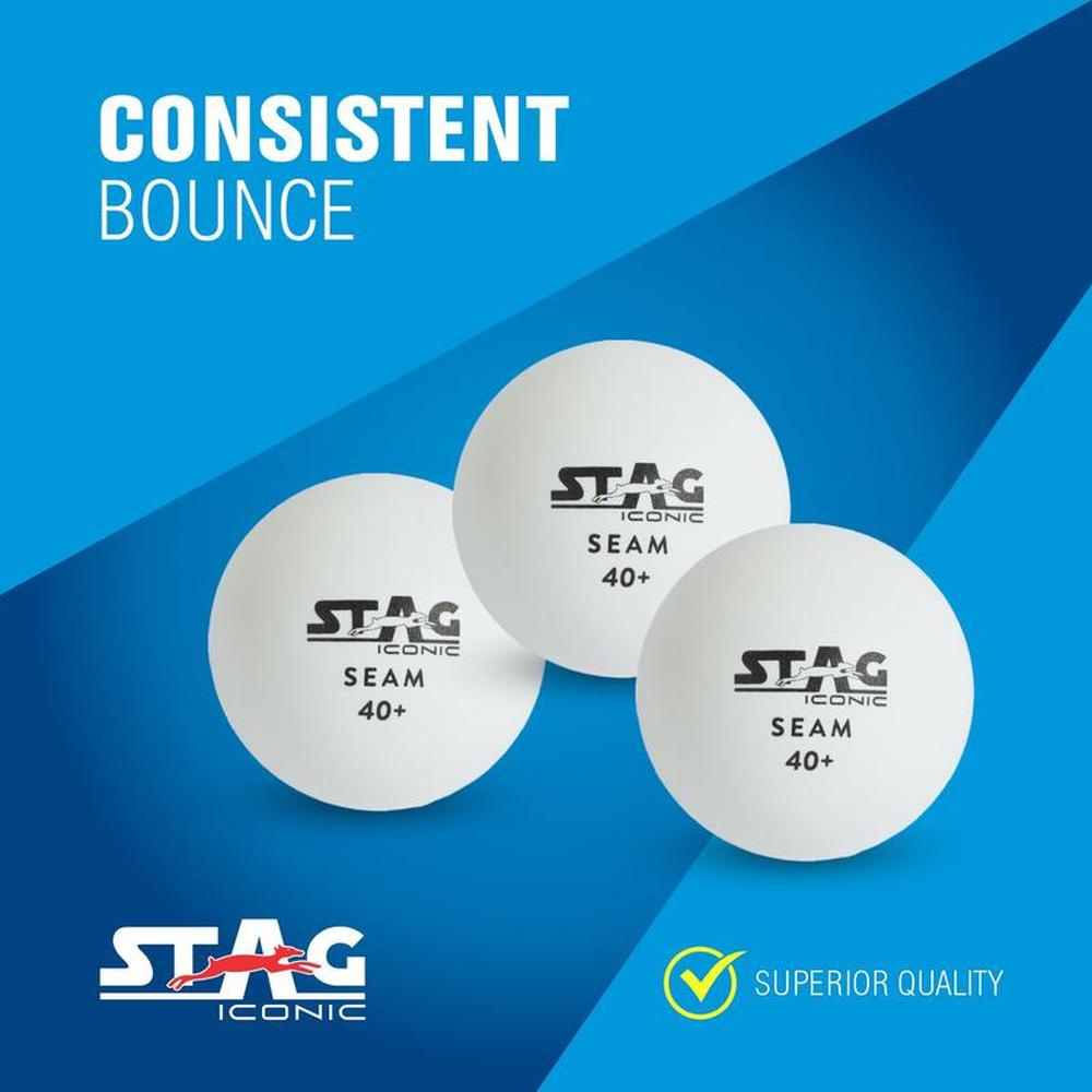 STAG ICONIC Pack of 6 Seam Table Tennis Ball - Orange (9 Years till Grown Ups)