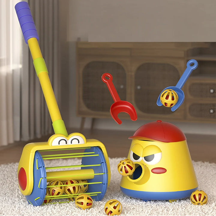 Kidology Kid’s Ball Shooting Pot & Vacuum Cleaner | Pretend Play Cleaning Toy Set for Kids