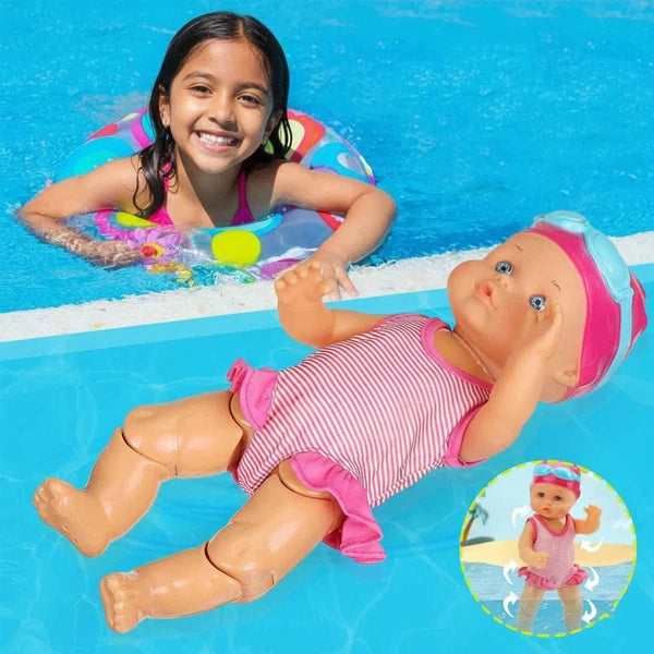Kidology Electric Waterproof Swimming Doll | Interactive Bath & Water Play Toy for Kids