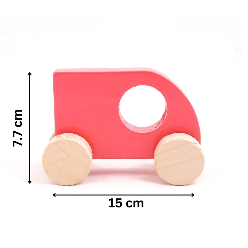 Mini Sumo Pink Wooden Push Car Toy Small Size (6-24 Months)