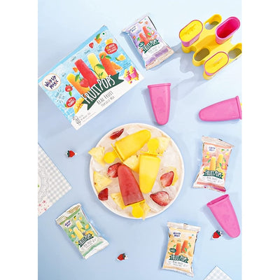 Real Fruit Power Popsicle Mix (4 Flavors - Mango, Strawberry, Pineapple, Orange) with 6 Moulds