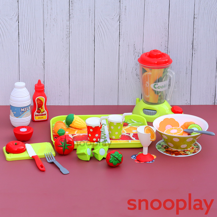 Cutlery Pretend Play Set with Blender and kitchen accessories