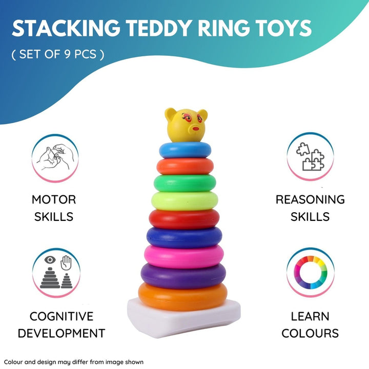 9 Pieces Colorful Stacking Ring Toys  (1-2 Years)