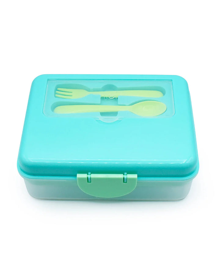 Melii 2 Tier Bento Lunch Box with 6 Compartments & Removable Top Tier | Includes Spoon & Fork