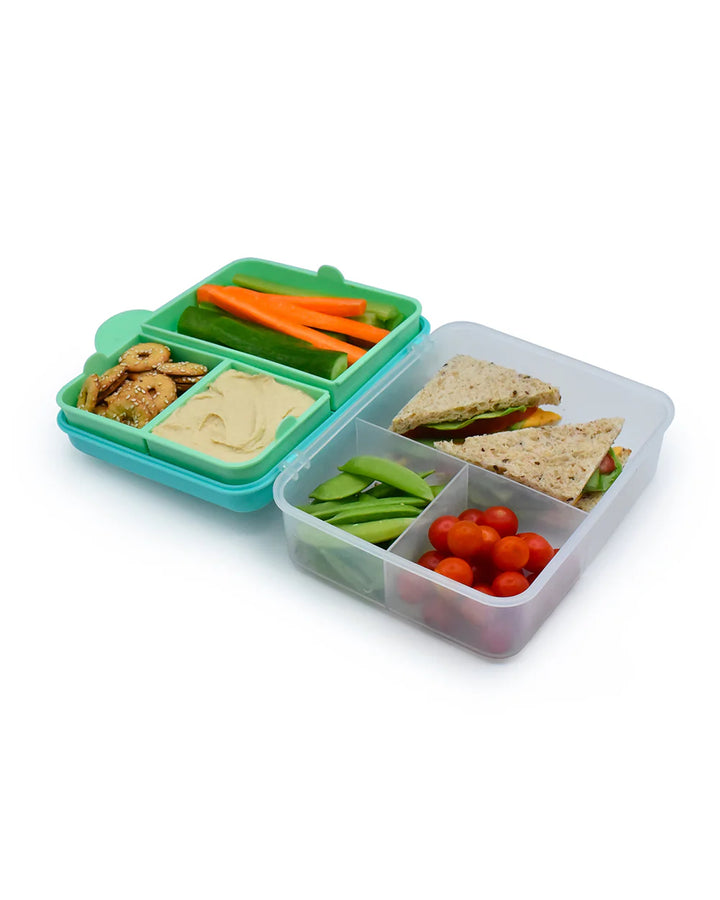 Melii 2 Tier Bento Lunch Box with 6 Compartments & Removable Top Tier | Includes Spoon & Fork