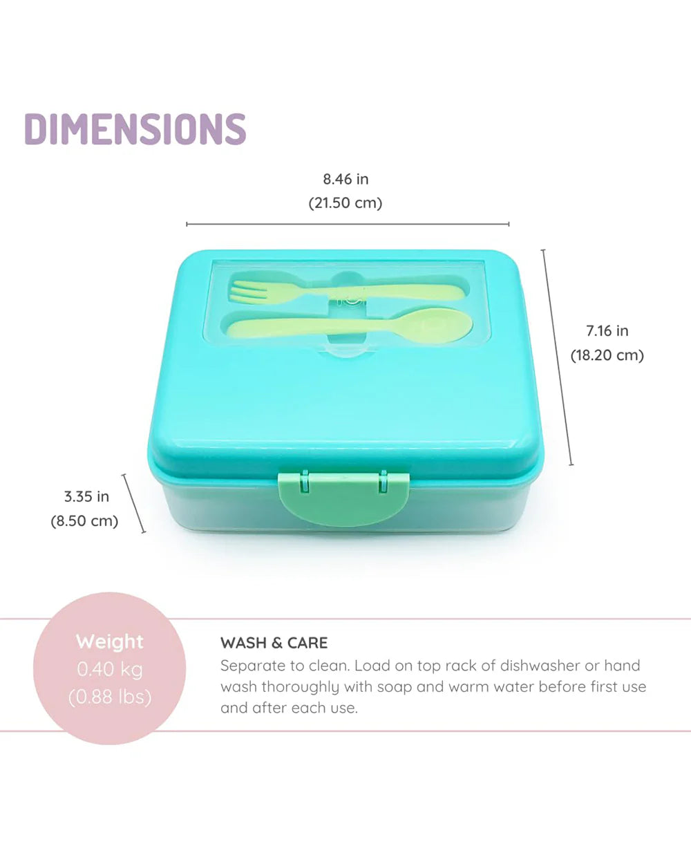 Melii 2 Tier Bento Lunch Box with 6 Compartments & Removable Top Tier | Includes Spoon & Fork