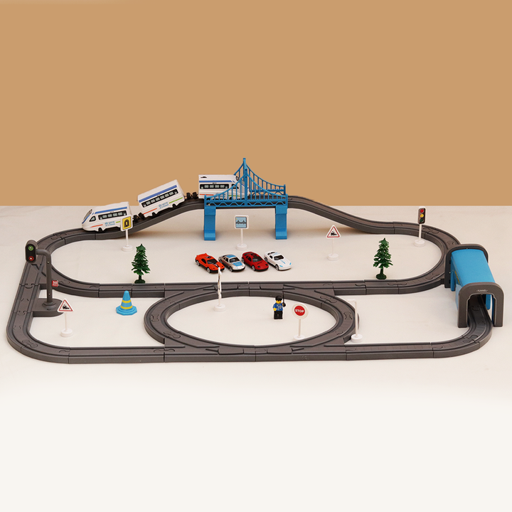 DIY Indian City Magnetic Train Track Set- 91 Pieces (3-8 Years)