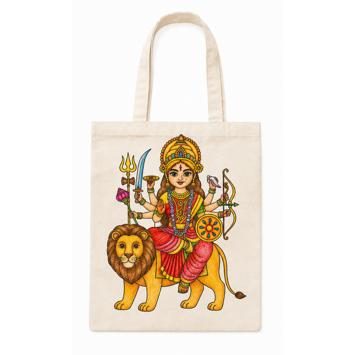 Little Canvas Goddess Durga DIY Colouring Tote Bag | Navratri Art & Craft Activity | Festive Creative Gift