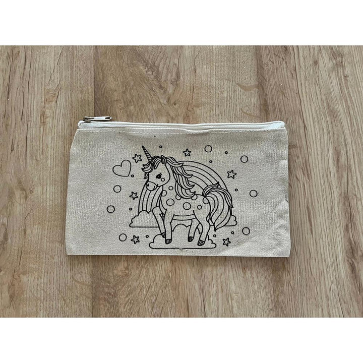 Little Canvas DIY Colouring Little Unicorn Pouch | Creative Art & Craft Activity Kit for Kids