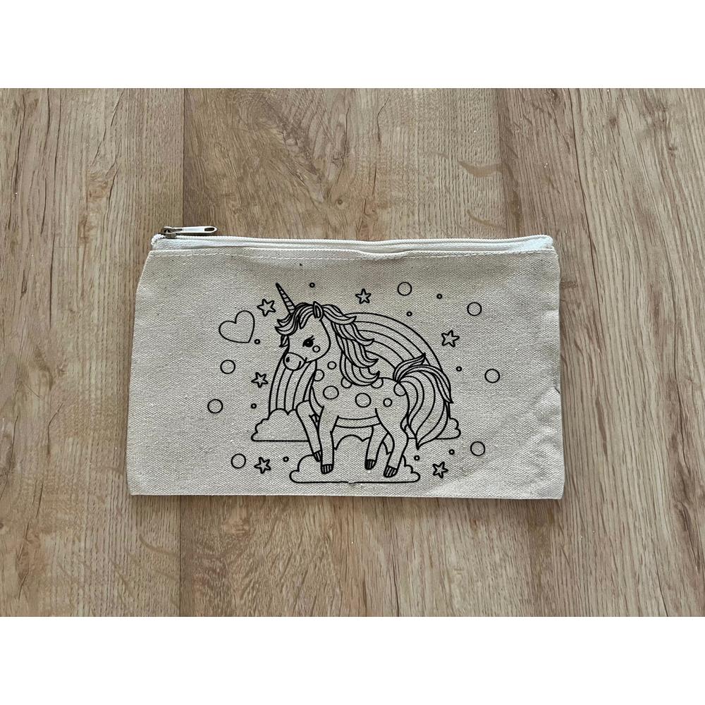 Little Canvas DIY Colouring Little Unicorn Pouch | Creative Art & Craft Activity Kit for Kids