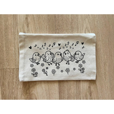 DIY Colouring Little Birdies Pouch