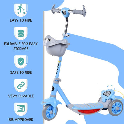 Noddy Scooter With Light And Music | Skating Scooter for Kids | Blue | COD Not Available